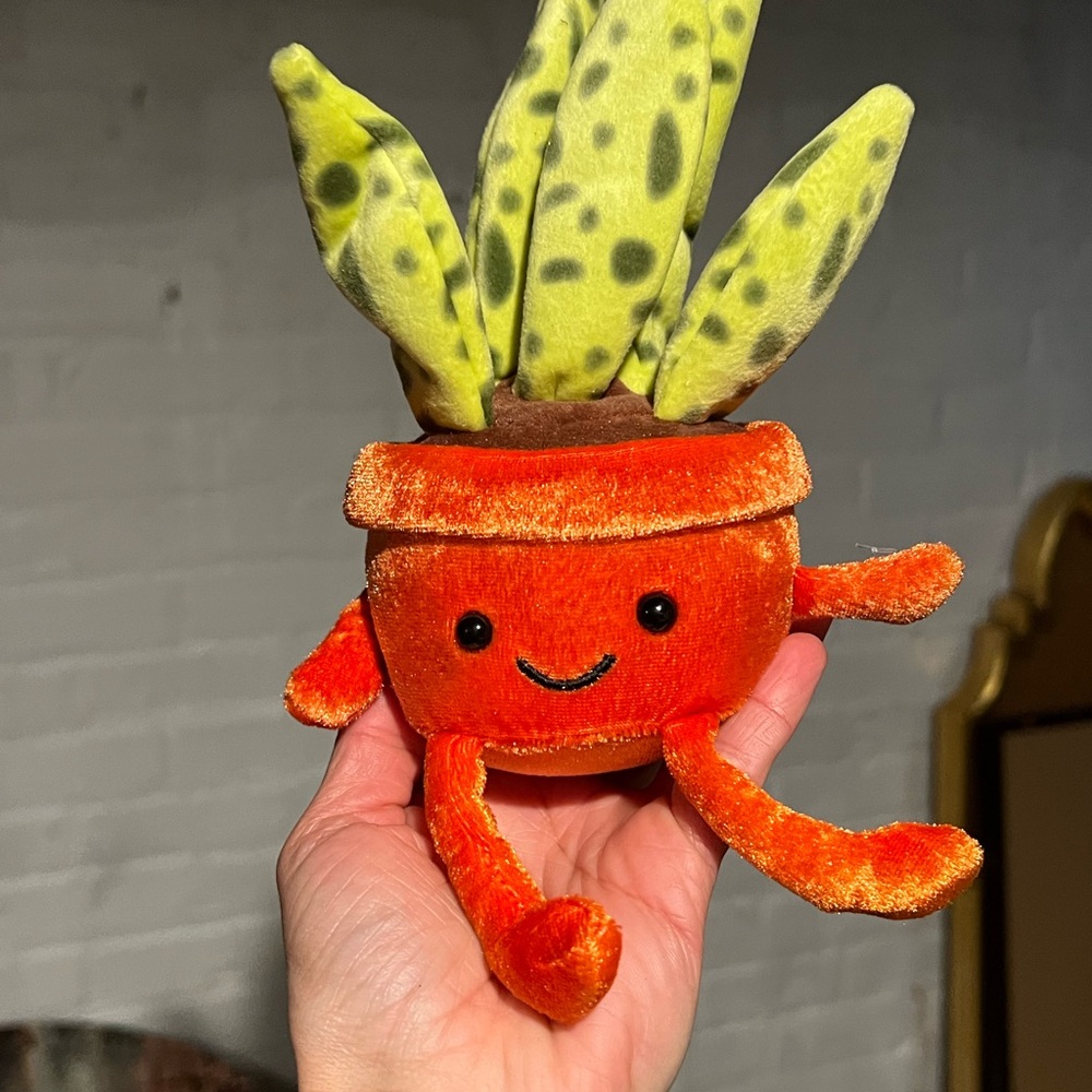 New Orange Plush Plant Toy Pot Spotted Plant Stuffed Animal Gift artificial cute